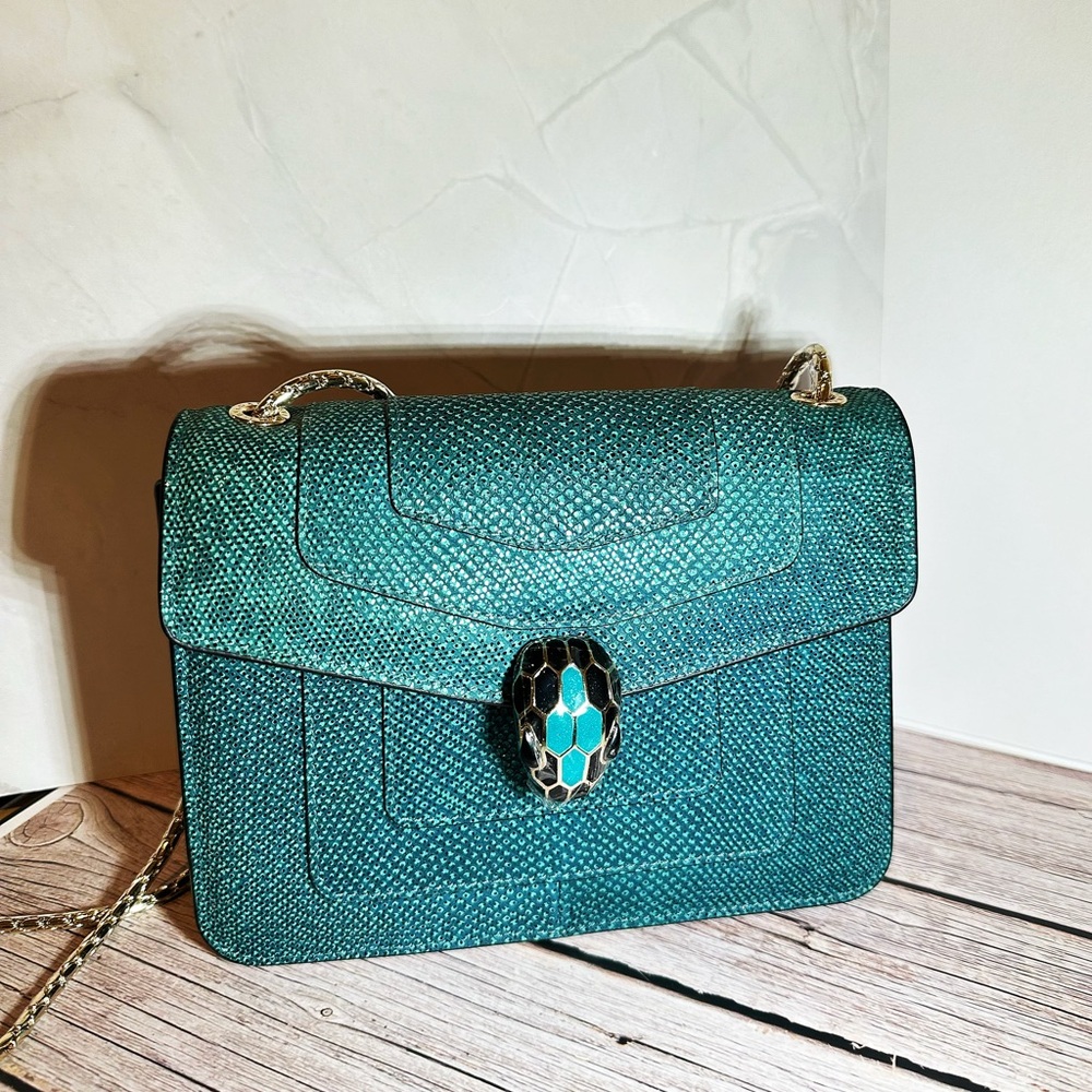 Bvlgari Serpenti Forever Emerald Green Shoulder Bag